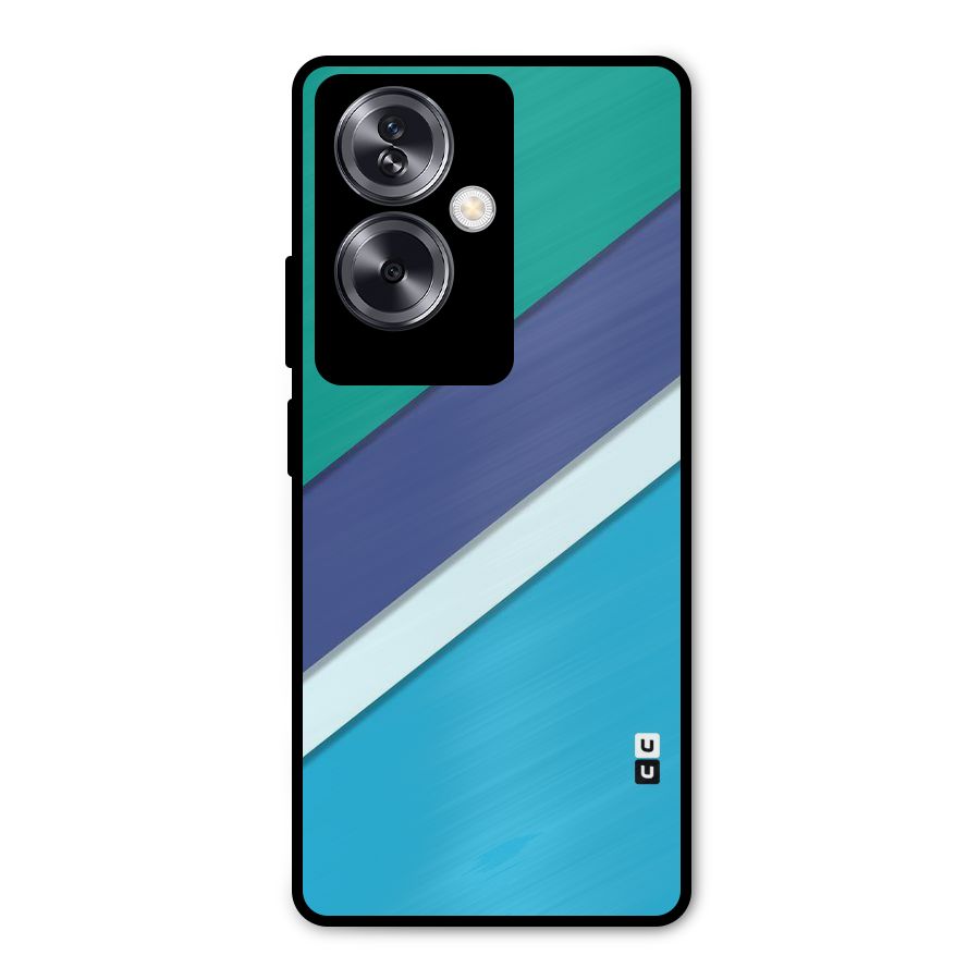 Elegant Colored Stripes Metal Back Case for Oppo A79 5G