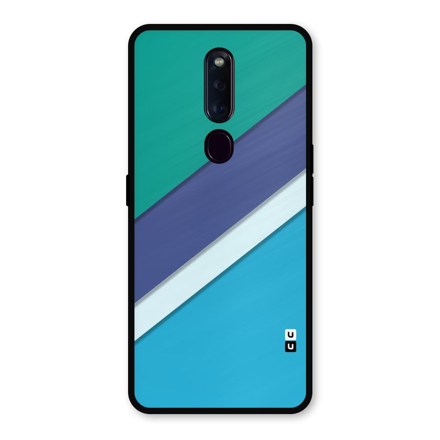 Elegant Colored Stripes Metal Back Case for Oppo F11 Pro