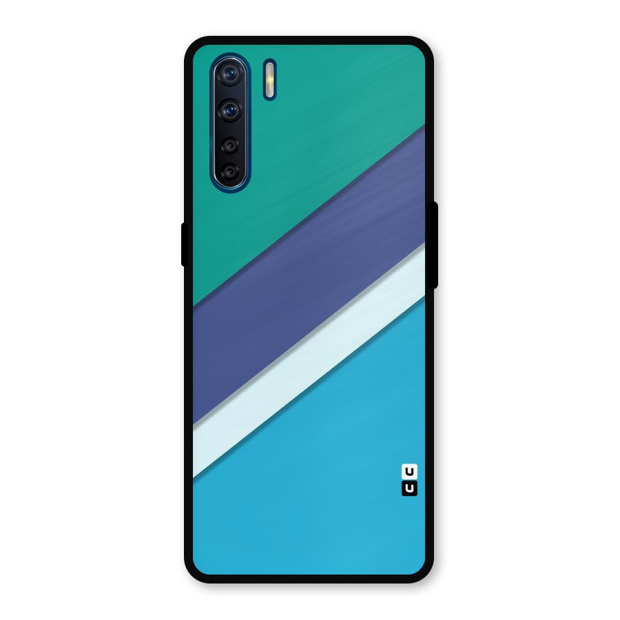 Elegant Colored Stripes Metal Back Case for Oppo F15