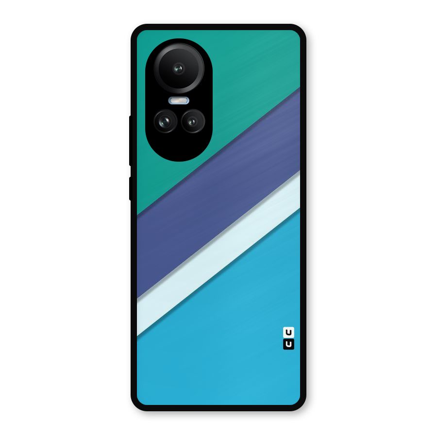 Elegant Colored Stripes Metal Back Case for Oppo Reno10 Pro