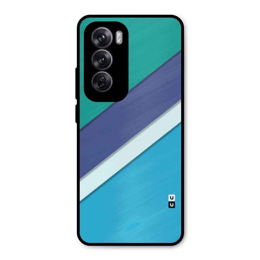 Elegant Colored Stripes Metal Back Case for Oppo Reno12 Pro