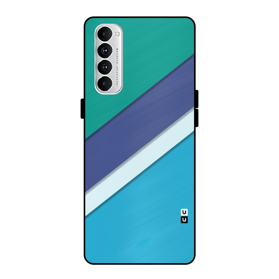 Elegant Colored Stripes Metal Back Case for Oppo Reno4 Pro