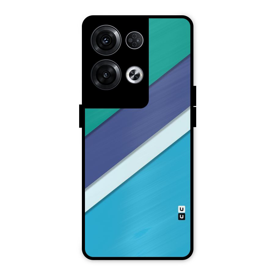 Elegant Colored Stripes Metal Back Case for Oppo Reno8 Pro 5G