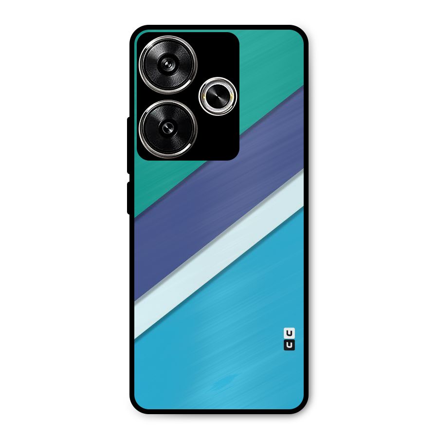 Elegant Colored Stripes Metal Back Case for Poco F6