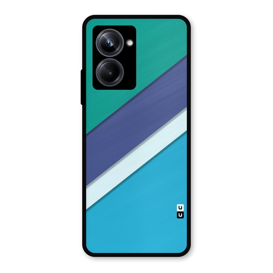 Elegant Colored Stripes Metal Back Case for Realme 10 Pro