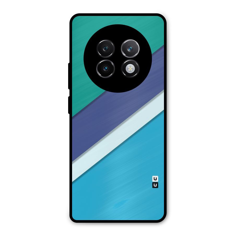 Elegant Colored Stripes Metal Back Case for Realme 13 Plus