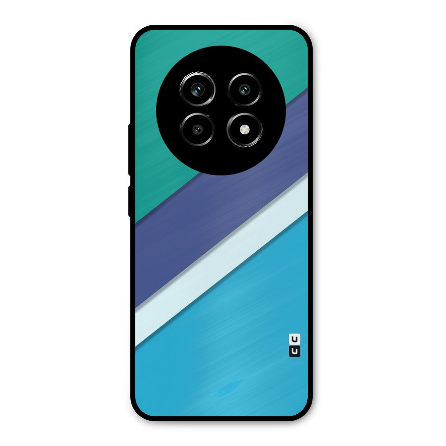 Elegant Colored Stripes Metal Back Case for Realme 13 Pro