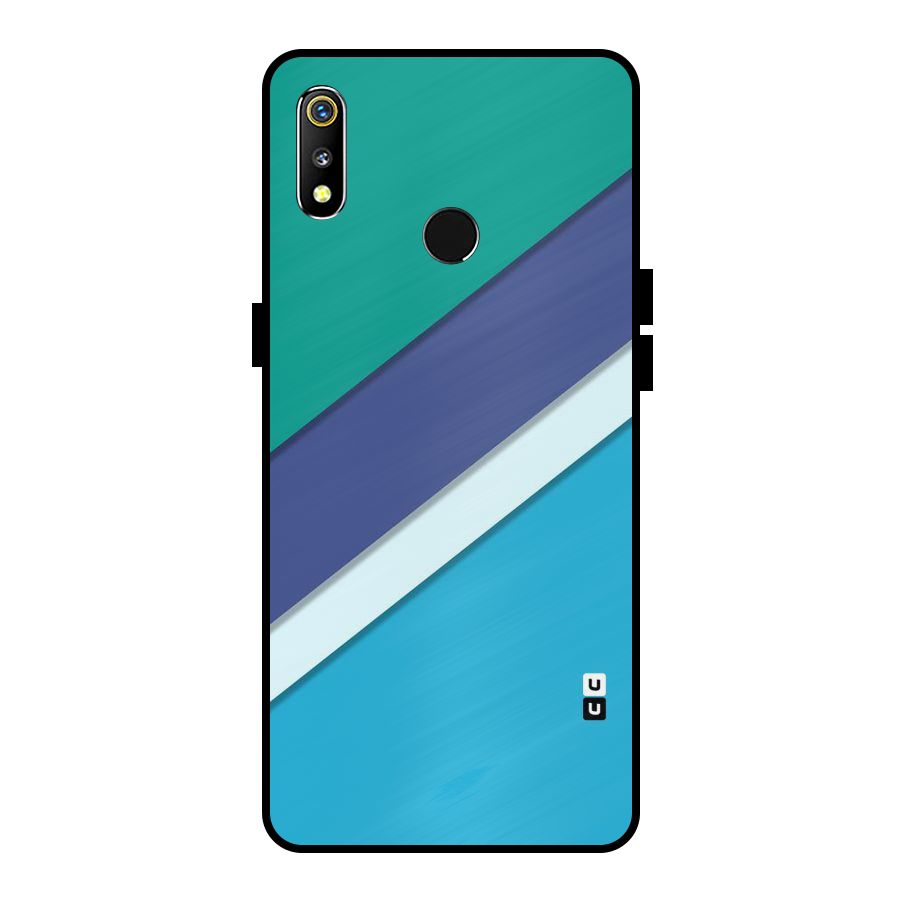 Elegant Colored Stripes Metal Back Case for Realme 3i