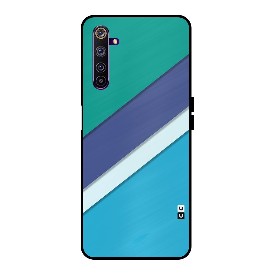 Elegant Colored Stripes Metal Back Case for Realme 6 Pro