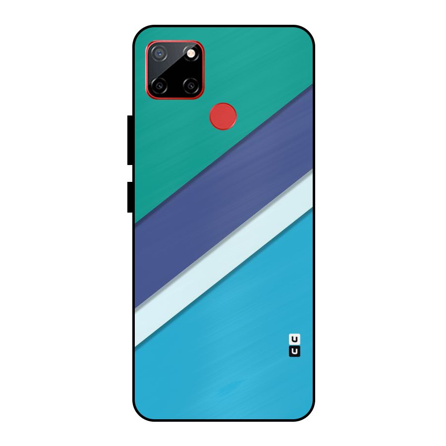 Elegant Colored Stripes Metal Back Case for Realme C12