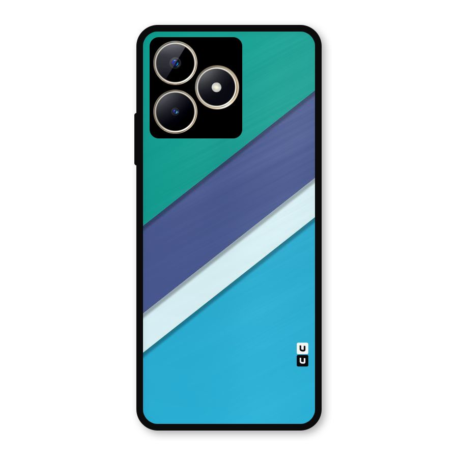 Elegant Colored Stripes Metal Back Case for Realme C53