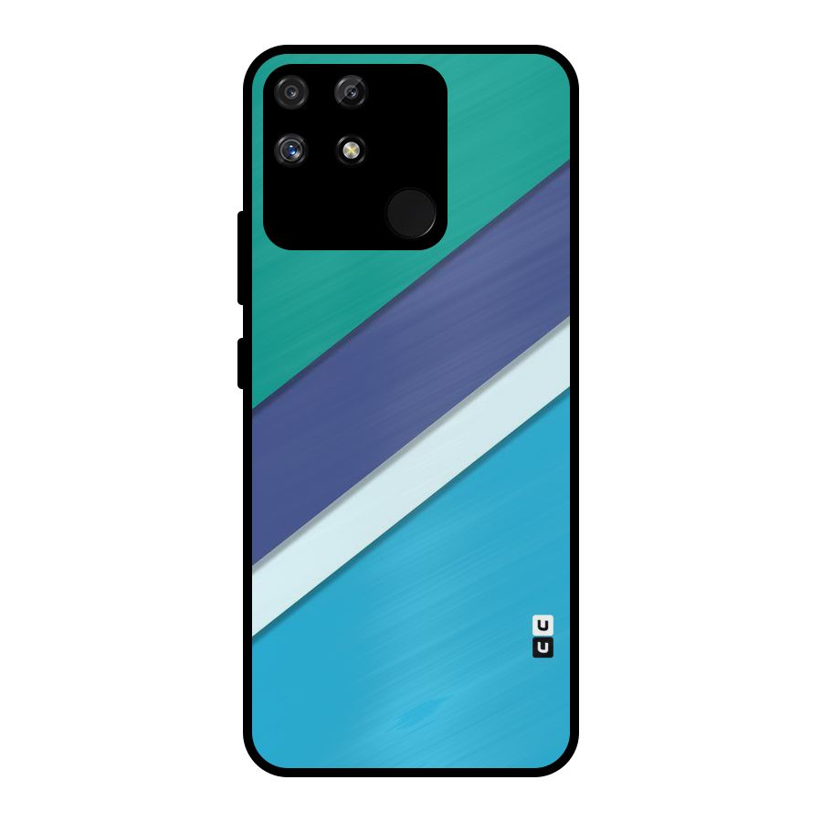 Elegant Colored Stripes Metal Back Case for Realme Narzo 50A