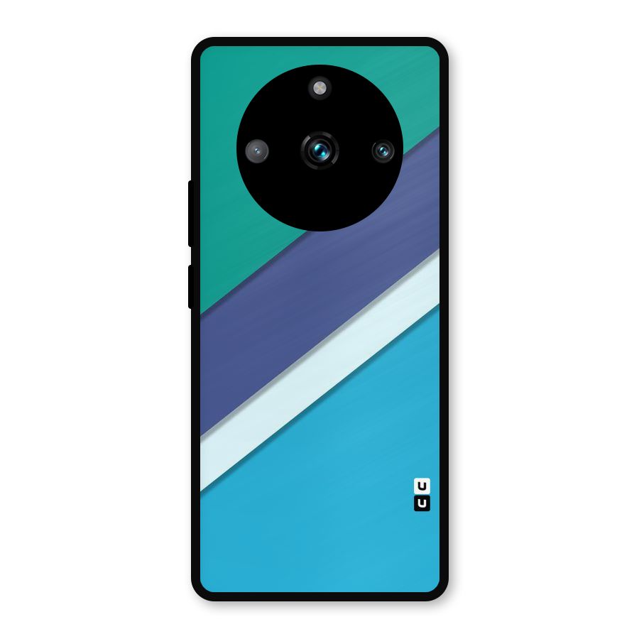 Elegant Colored Stripes Metal Back Case for Realme Narzo 60 Pro