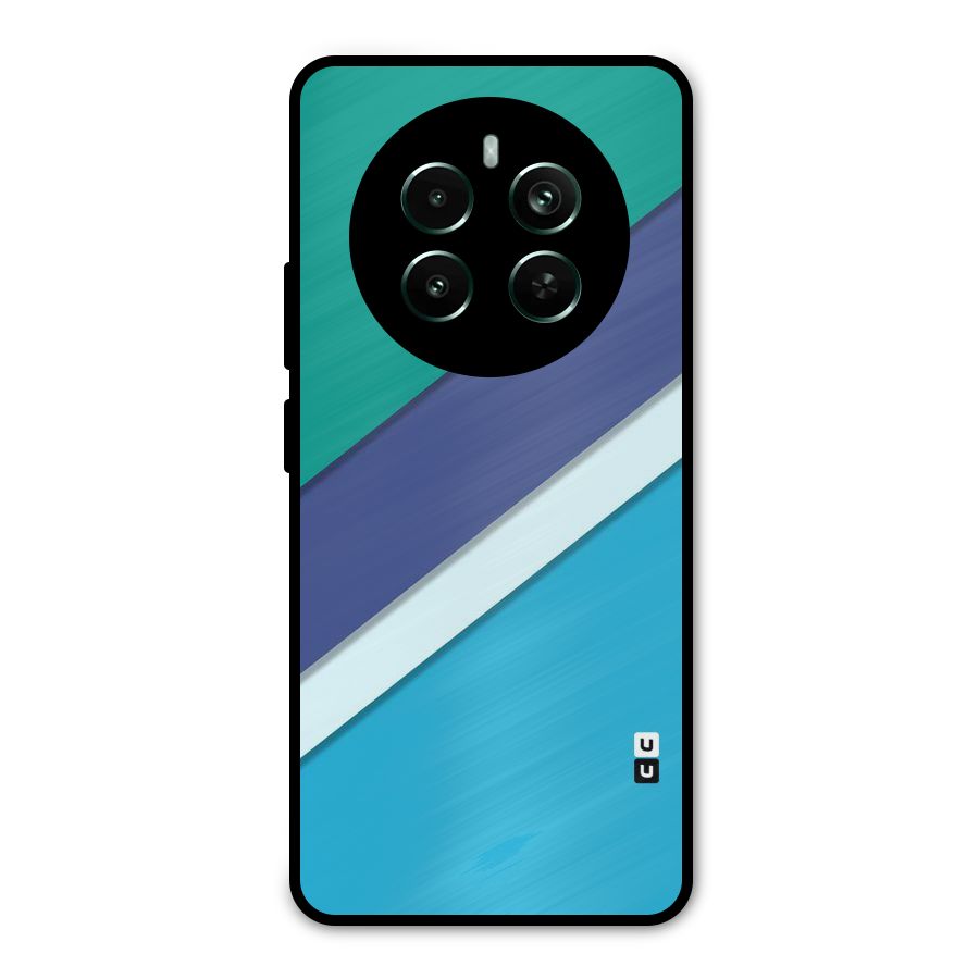 Elegant Colored Stripes Metal Back Case for Realme Narzo 70 Pro