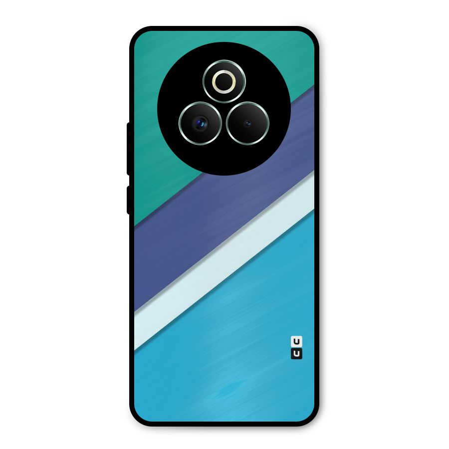 Elegant Colored Stripes Metal Back Case for Realme P3 Pro
