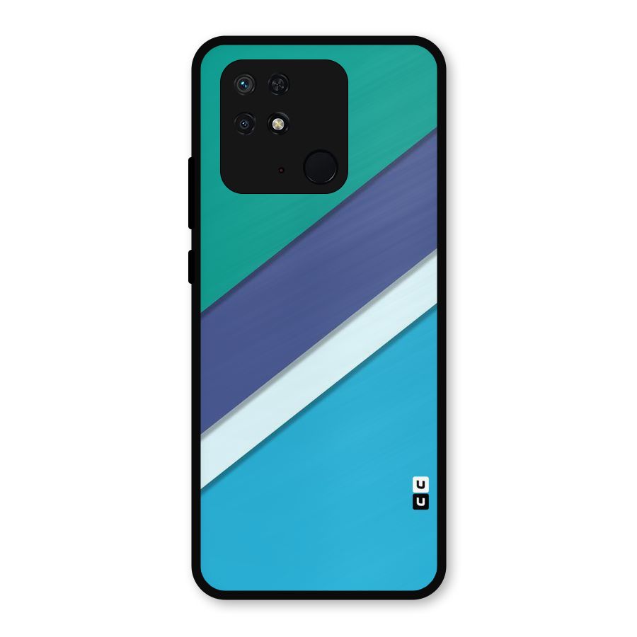 Elegant Colored Stripes Metal Back Case for Redmi 10