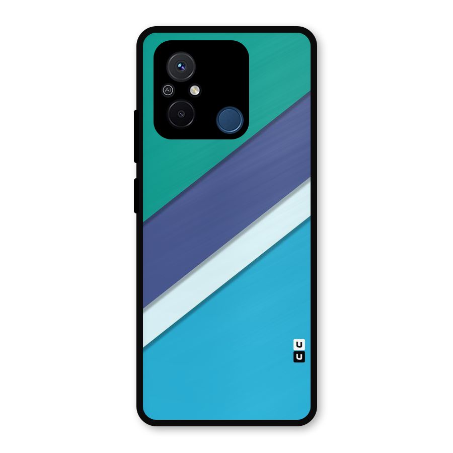 Elegant Colored Stripes Metal Back Case for Redmi 12C
