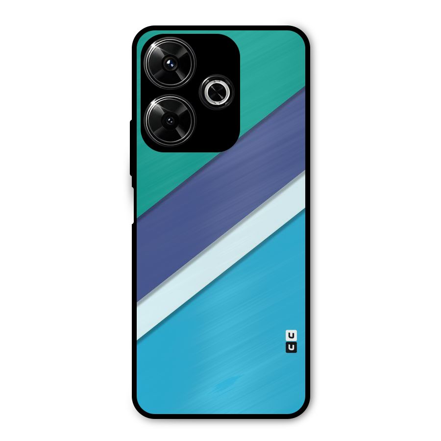 Elegant Colored Stripes Metal Back Case for Redmi 13 5G