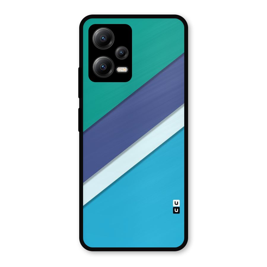 Elegant Colored Stripes Metal Back Case for Redmi Note 12 5G