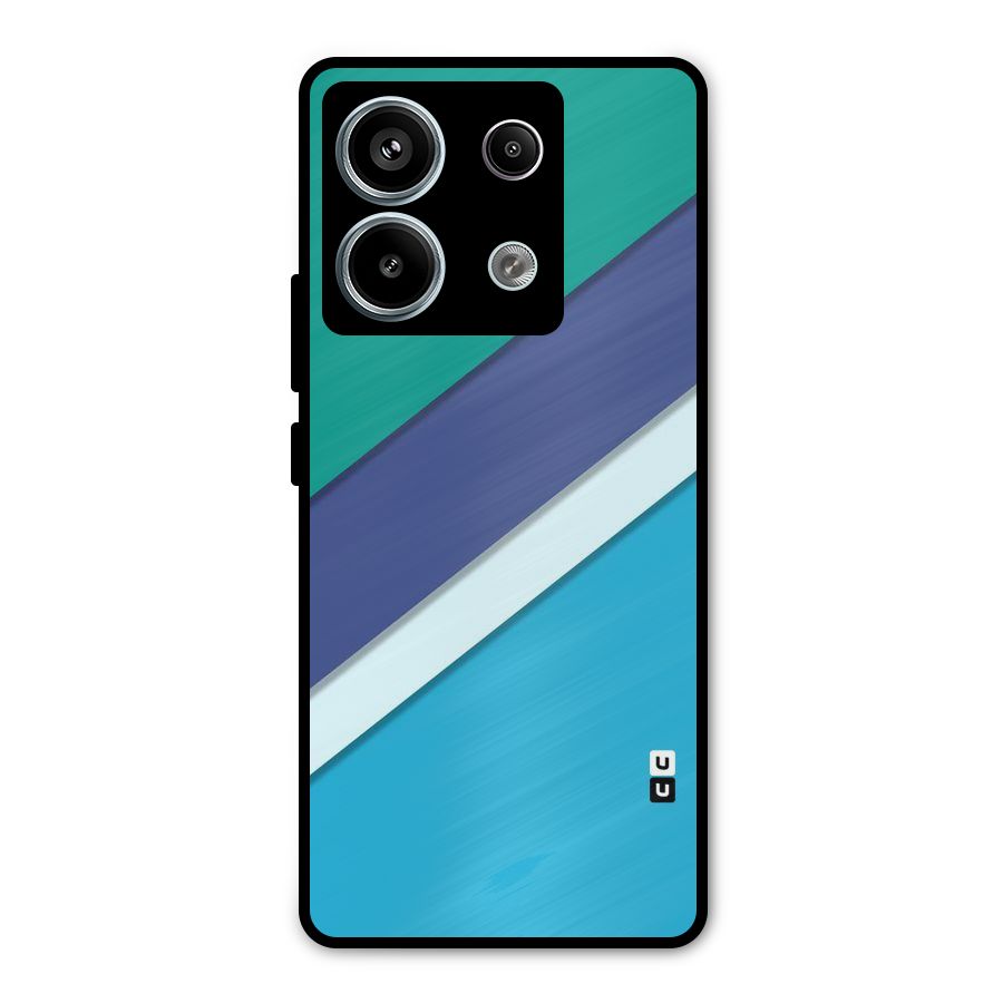 Elegant Colored Stripes Metal Back Case for Redmi Note 13 Pro 5G