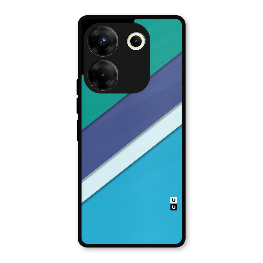 Elegant Colored Stripes Metal Back Case for Tecno Camon 20