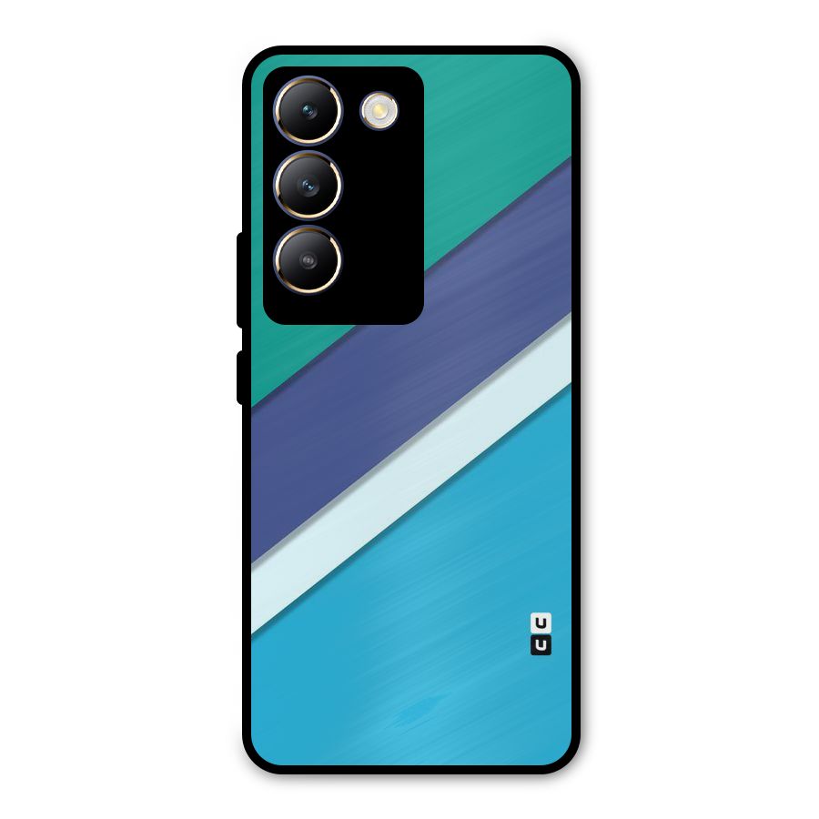 Elegant Colored Stripes Metal Back Case for Vivo T3 5G