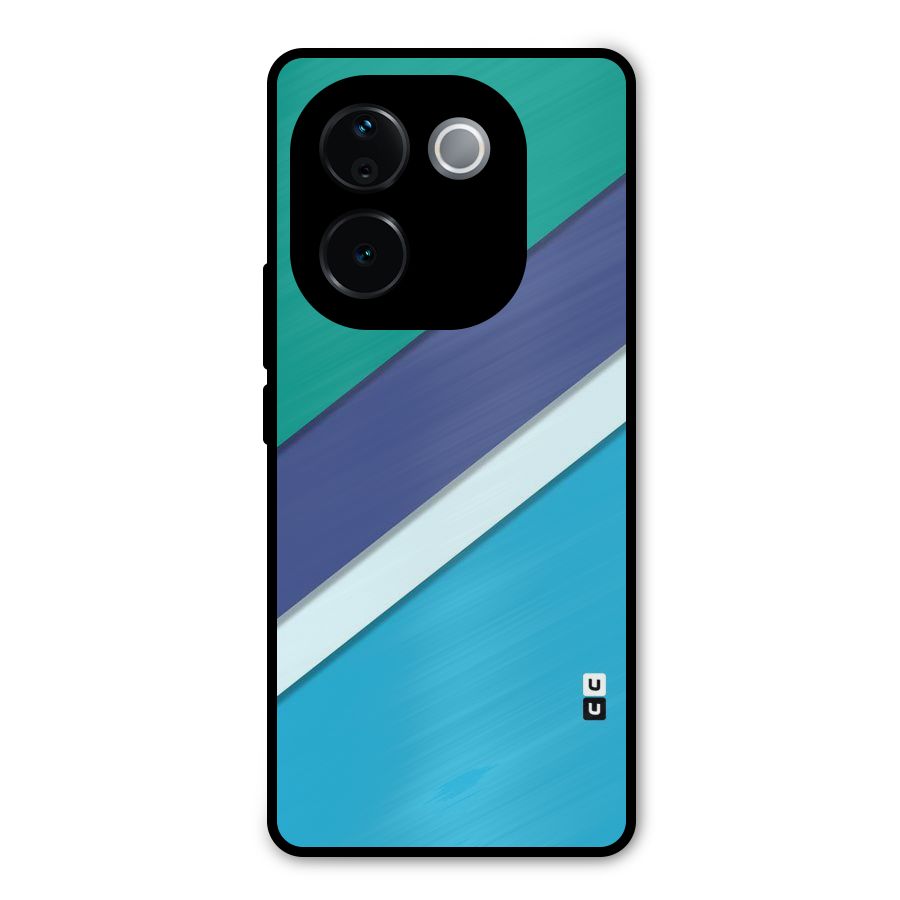 Elegant Colored Stripes Metal Back Case for Vivo T3 Pro