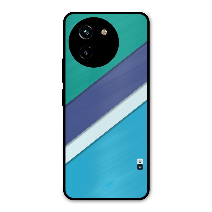 Elegant Colored Stripes Metal Back Case for Vivo T3x