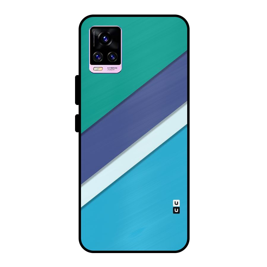 Elegant Colored Stripes Metal Back Case for Vivo V20 Pro