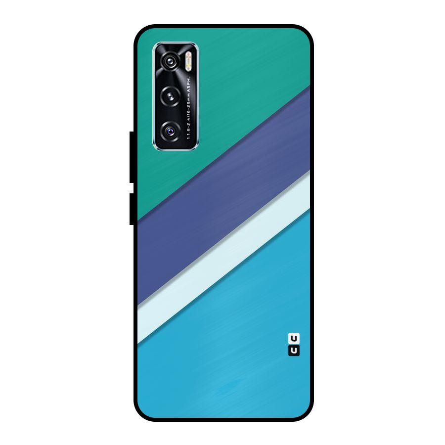 Elegant Colored Stripes Metal Back Case for Vivo V20 SE