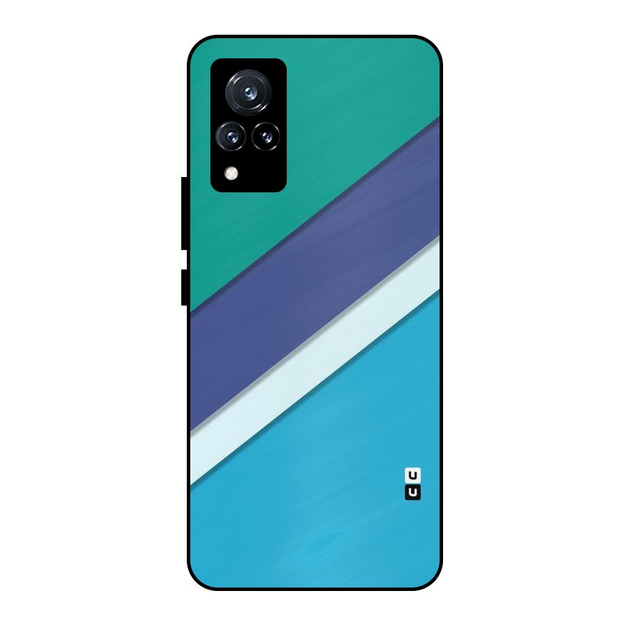 Elegant Colored Stripes Metal Back Case for Vivo V21 5G
