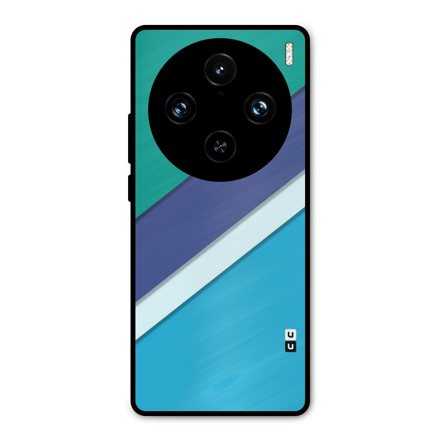 Elegant Colored Stripes Metal Back Case for Vivo X100 Pro