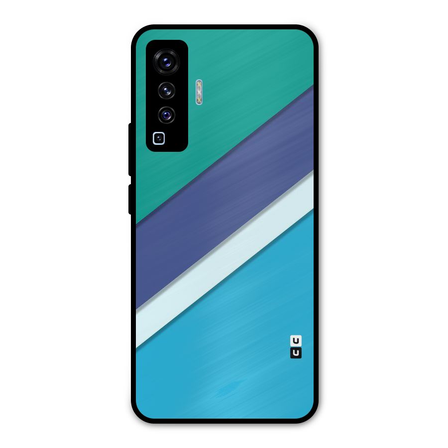 Elegant Colored Stripes Metal Back Case for Vivo X50