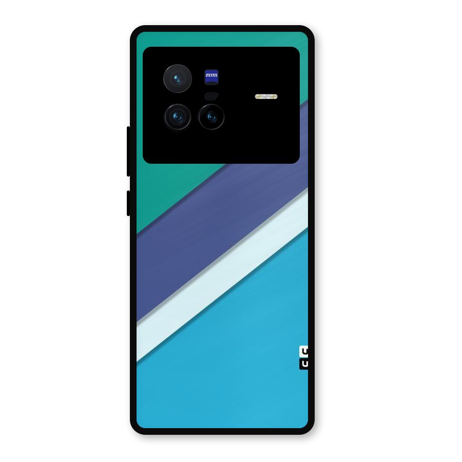 Elegant Colored Stripes Metal Back Case for Vivo X80