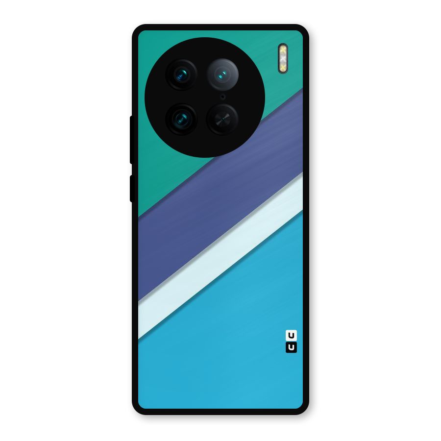 Elegant Colored Stripes Metal Back Case for Vivo X90 Pro
