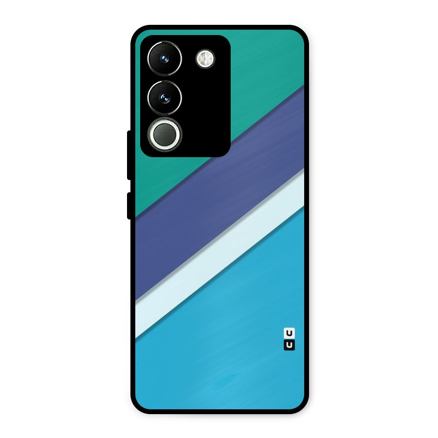Elegant Colored Stripes Metal Back Case for Vivo Y200