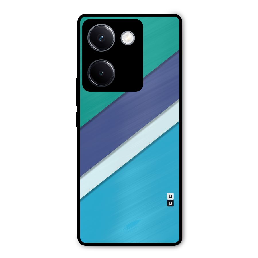 Elegant Colored Stripes Metal Back Case for Vivo Y300 Plus