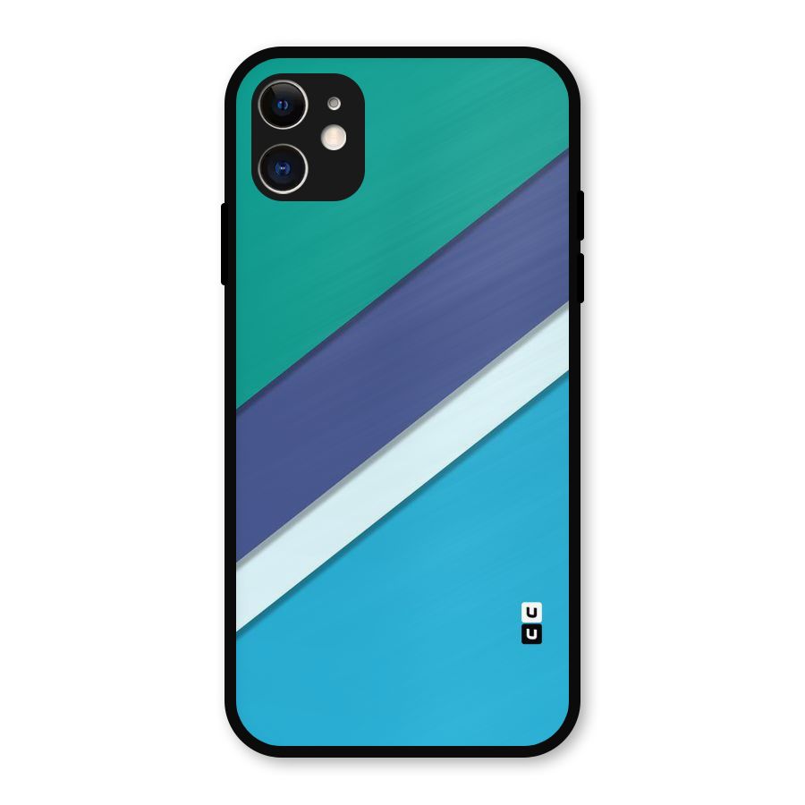 Elegant Colored Stripes Metal Back Case for iPhone 11