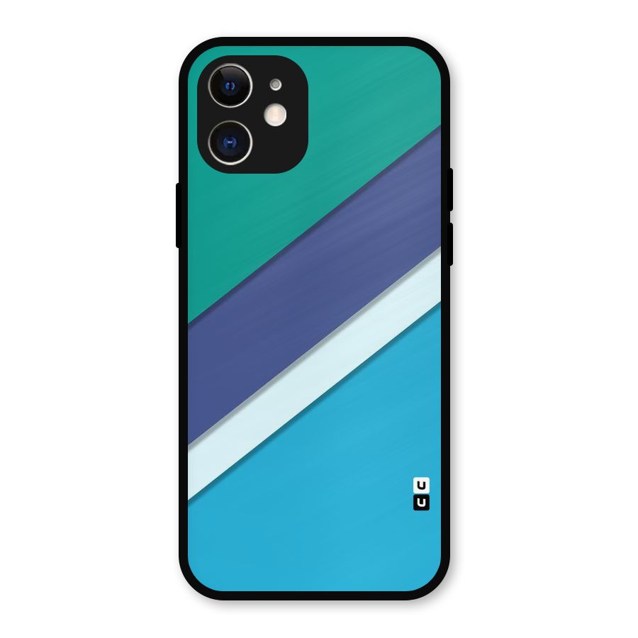 Elegant Colored Stripes Metal Back Case for iPhone 12