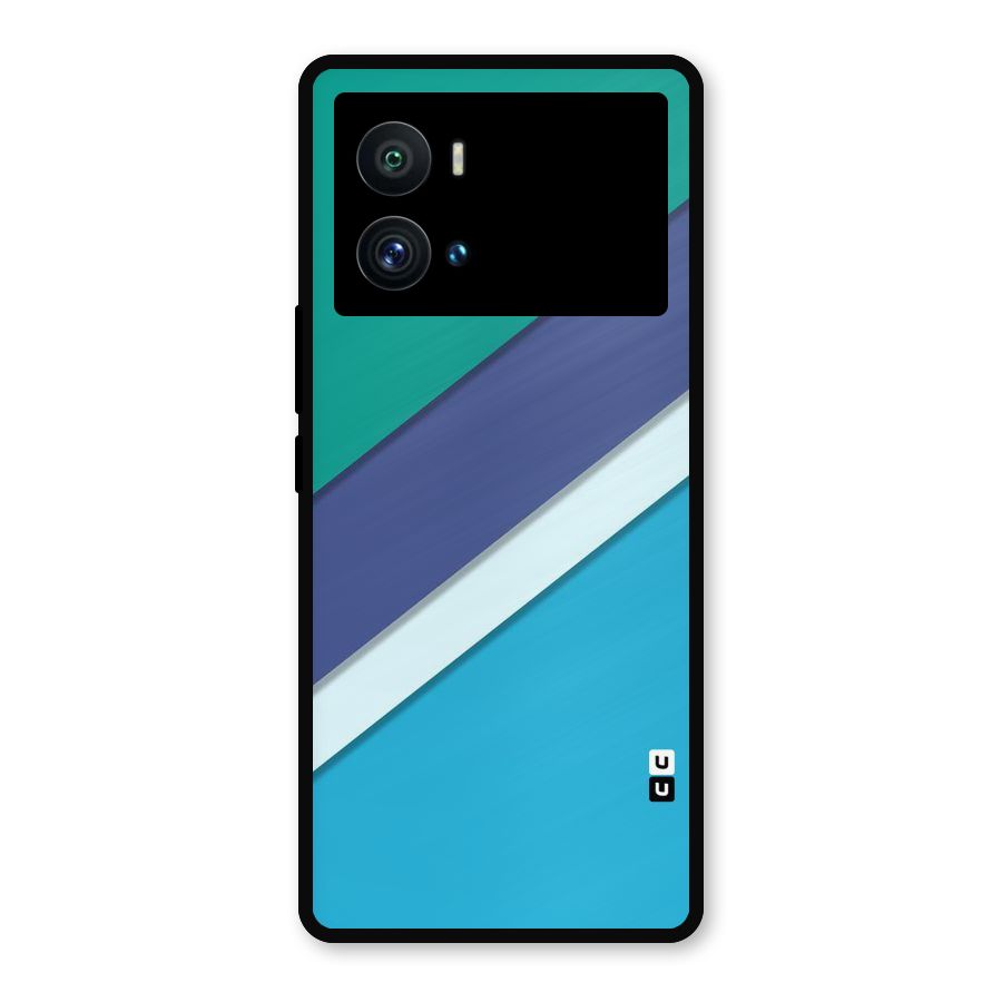 Elegant Colored Stripes Metal Back Case for iQOO 9 Pro