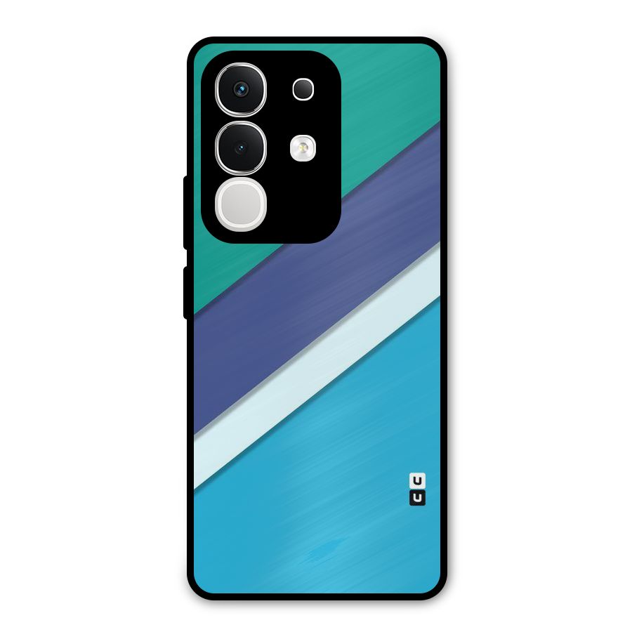 Elegant Colored Stripes Metal Back Case for iQOO Z10x
