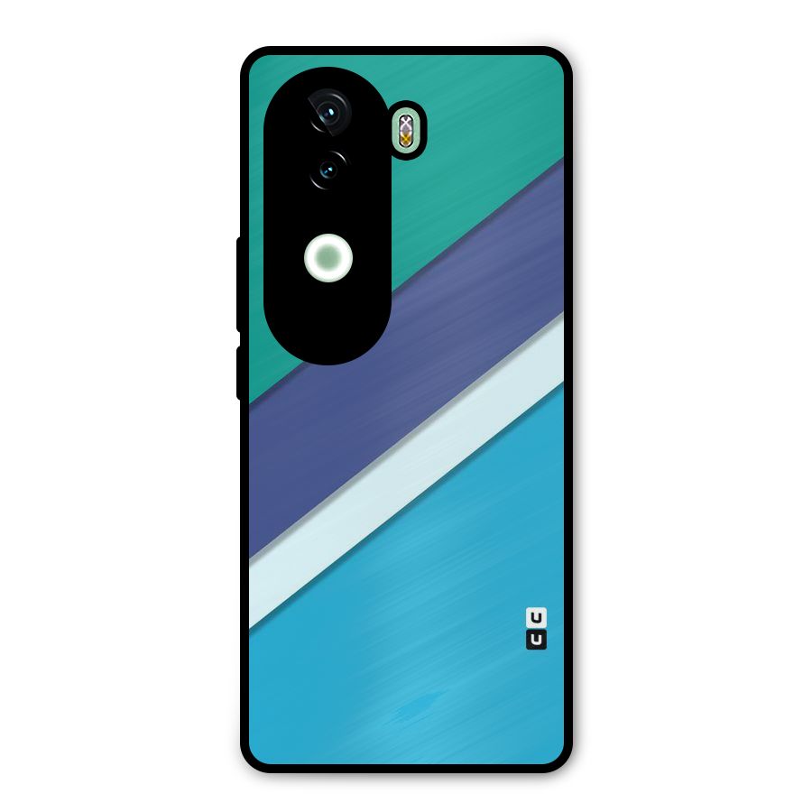 Elegant Colored Stripes Metal Back Case for iQOO Z9s