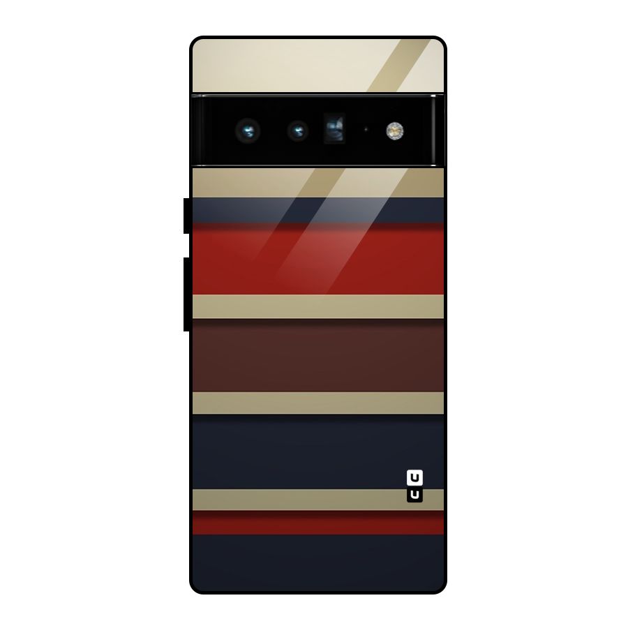 Elegant Stripes Pattern Glass Back Case for Google Pixel 6 Pro