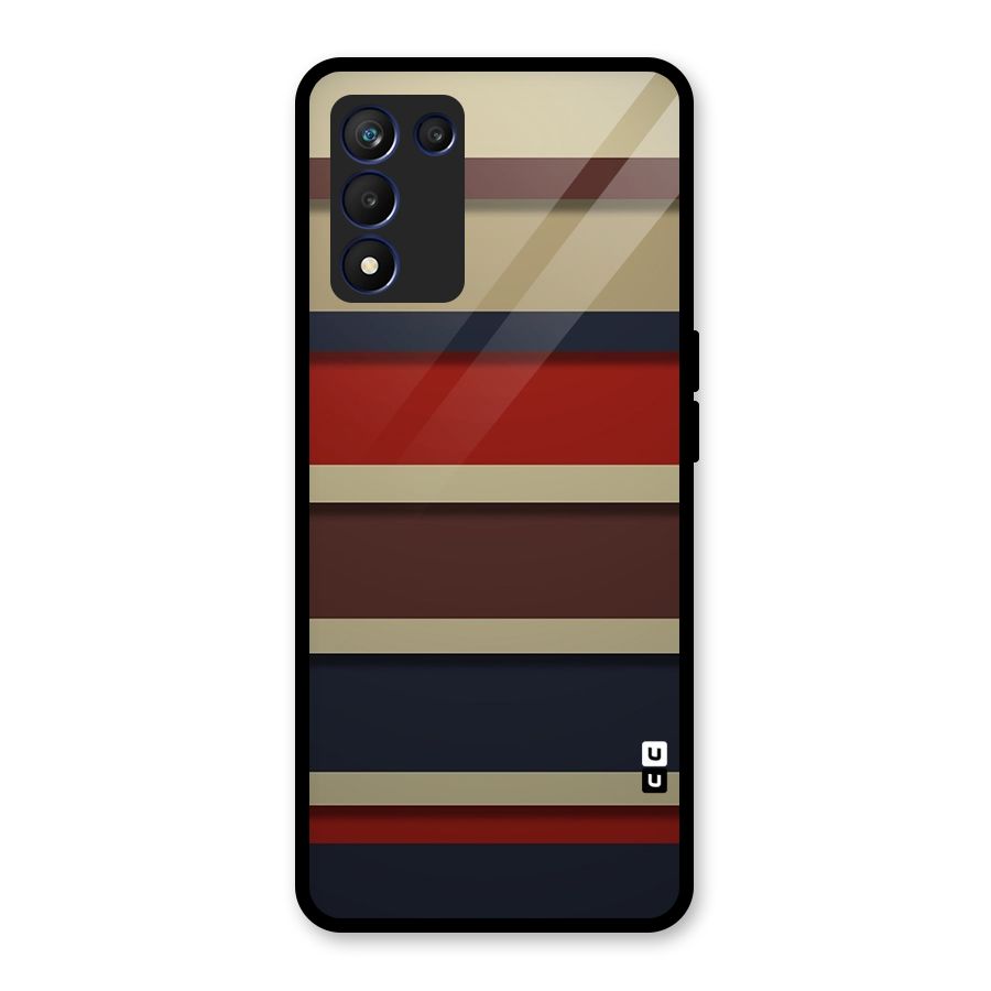 Elegant Stripes Pattern Glass Back Case for Realme 9 5G Speed