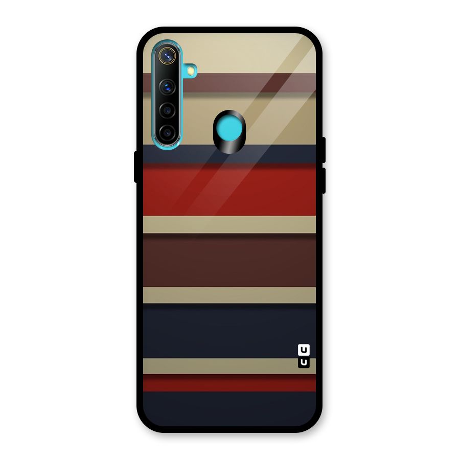 Elegant Stripes Pattern Glass Back Case for Realme Narzo 10