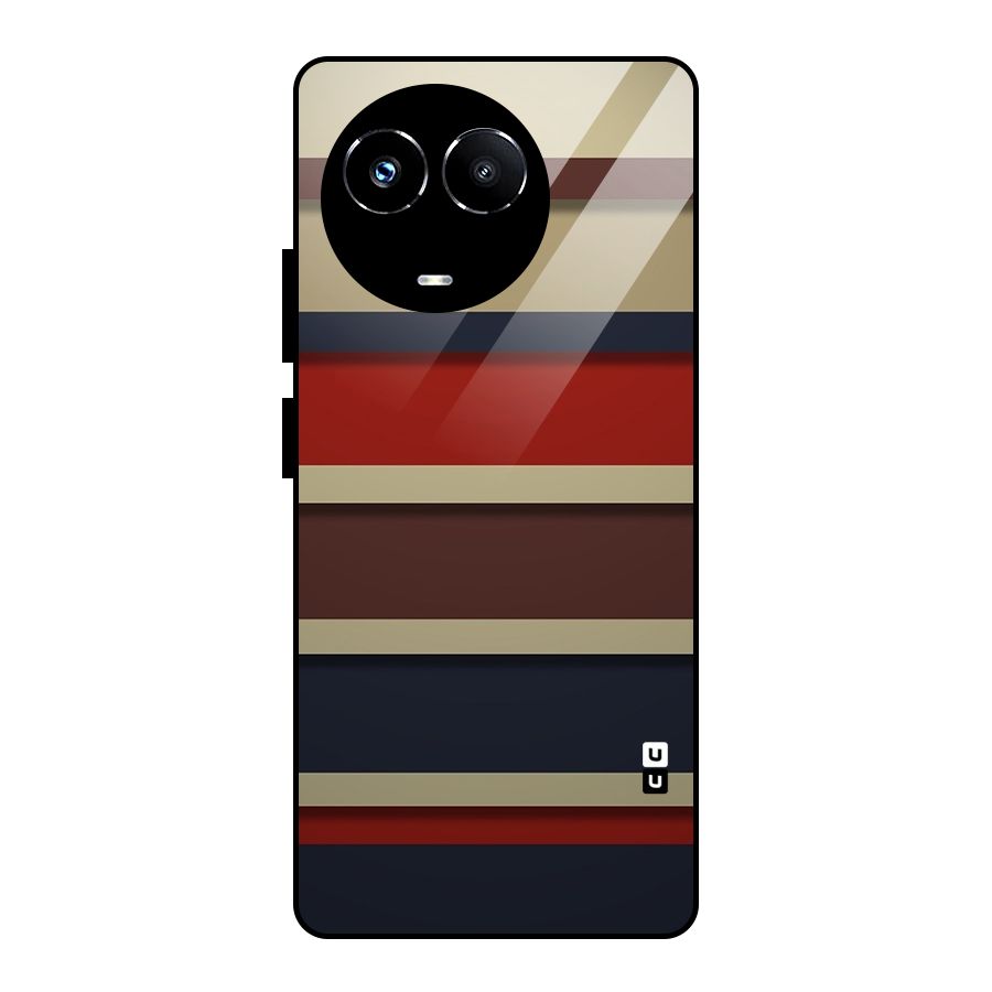 Elegant Stripes Pattern Glass Back Case for Realme Narzo 60X
