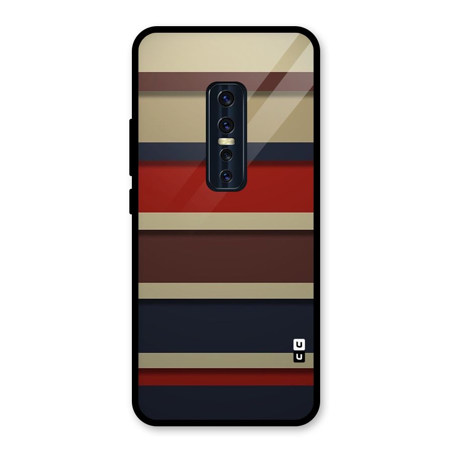 Elegant Stripes Pattern Glass Back Case for Vivo V17 Pro