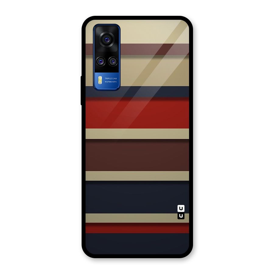 Elegant Stripes Pattern Glass Back Case for Vivo Y31
