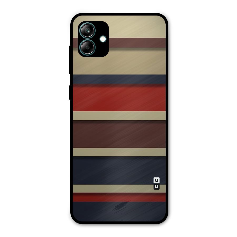 Elegant Stripes Pattern Metal Back Case for Galaxy A04