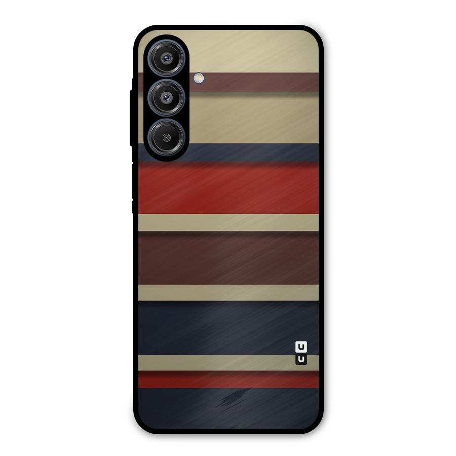 Elegant Stripes Pattern Metal Back Case for Galaxy A16 5G